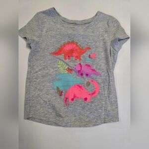 Jumping Beans Gray Tee with Pink Dinosaur Print